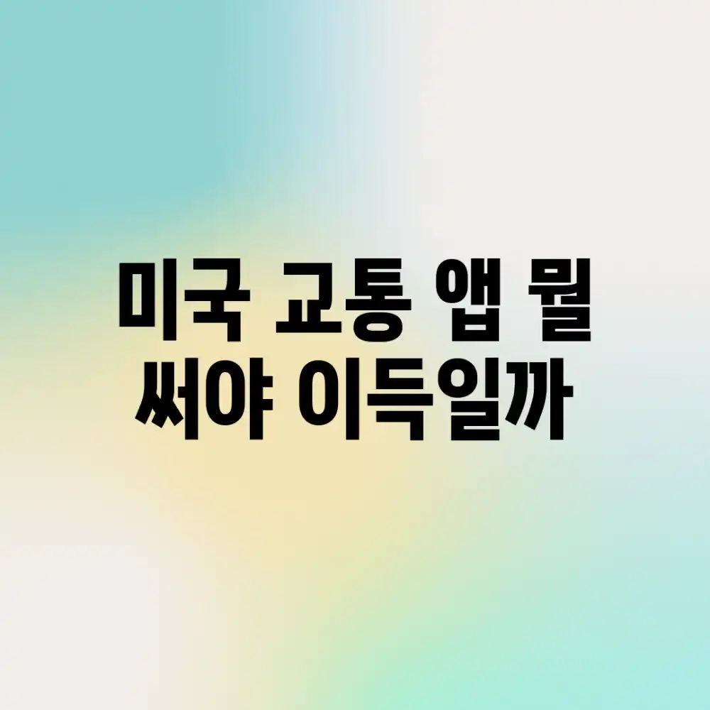 미국 교통 앱, 뭘 써야 이득일까?