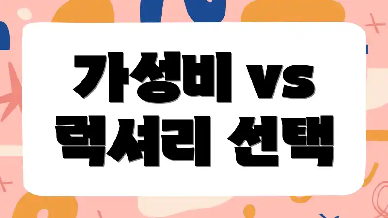 가성비 vs 럭셔리 선택