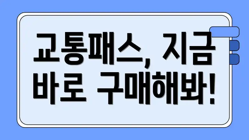 교통패스, 지금 바로 구매해봐!