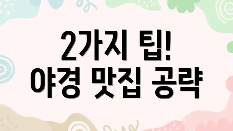 2가지 팁! 야경 맛집 공략